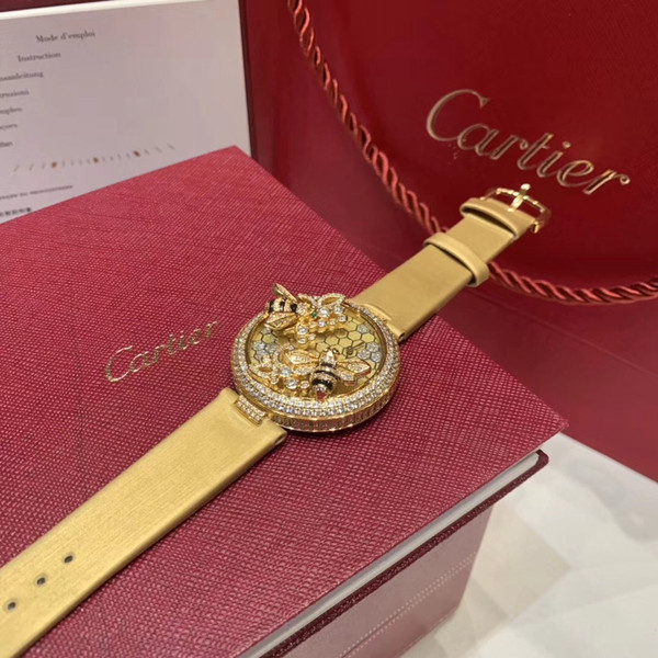 CARTIER Bestiaire Bees Decor 18K Yellow Gold Set with Diamonds Dial Ladies Watch