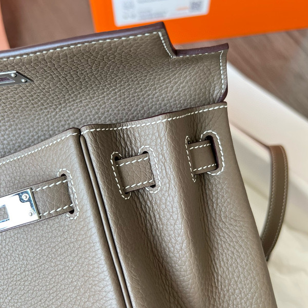 Hermes Kelly Ado backpack Etoupe Palladium Hardware