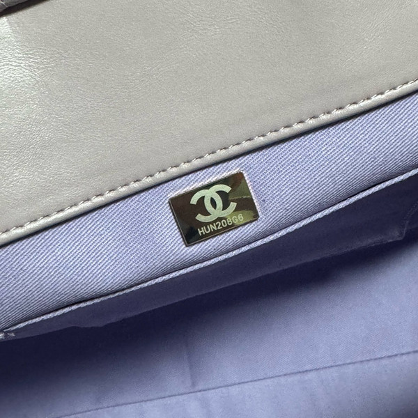 Chanel Shopping Tote Shaded Calfskin & Silver-Tone Metal Light Purple Coral & Pink