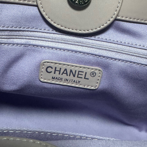 Chanel Shopping Tote Shaded Calfskin & Silver-Tone Metal Light Purple Coral & Pink