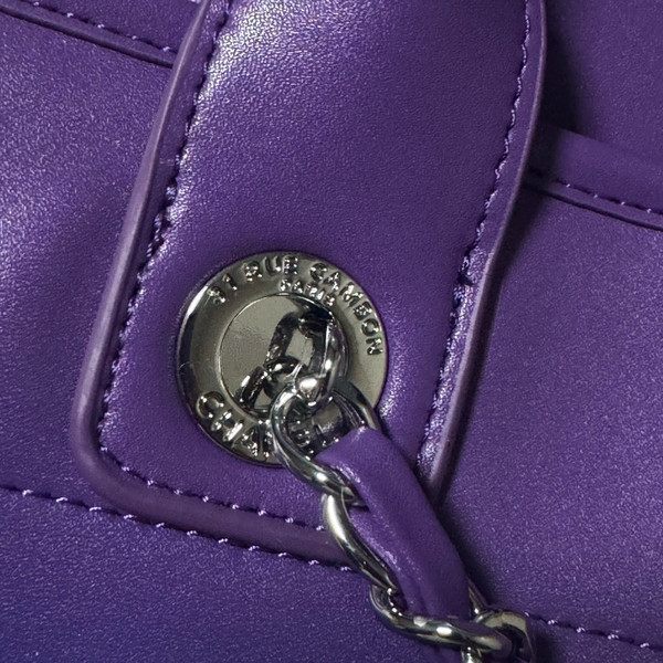 Chanel Shopping Tote Shaded Calfskin & Silver-Tone Metal Purple Blue& Pink
