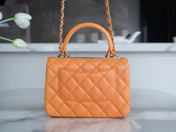 Chanel Trendy CC Flap Bag with Top Handle 2024 Orange