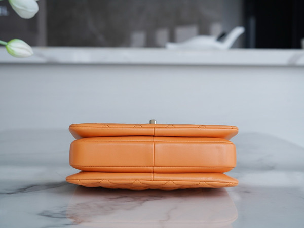 Chanel Trendy CC Flap Bag with Top Handle 2024 Orange