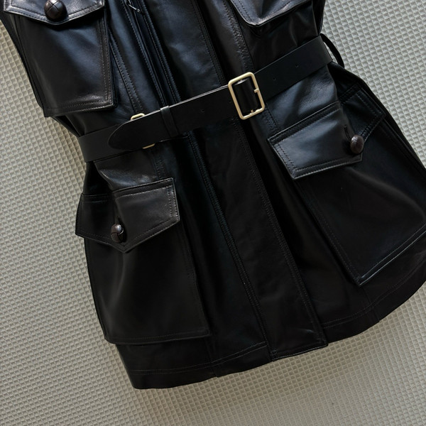 Louis Vuitton 1AFEC4 Sleeveless Leather Safari Jacket