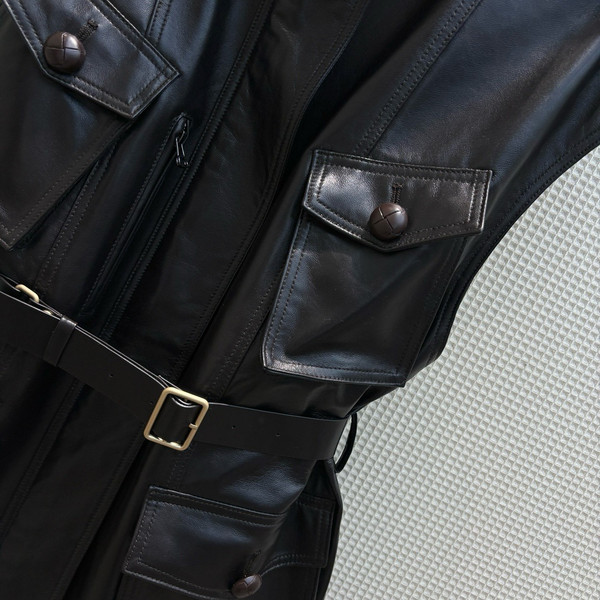 Louis Vuitton 1AFEC4 Sleeveless Leather Safari Jacket