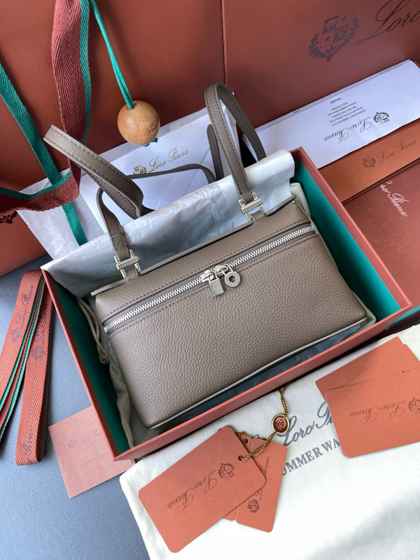 Loro Piana Extra Pocket L19  Grained Calfskin Etoupe