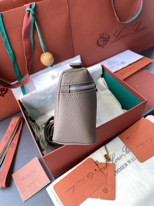 Loro Piana Extra Pocket L19  Grained Calfskin Etoupe