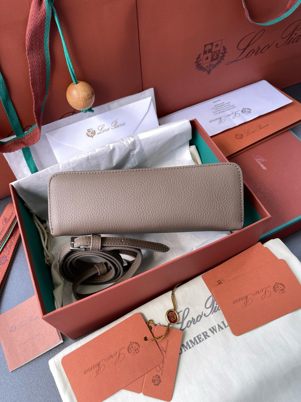 Loro Piana Extra Pocket L19  Grained Calfskin Etoupe
