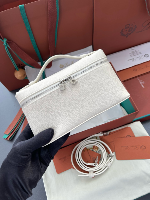 Loro Piana Extra Pocket L19  Grained Calfskin Cream
