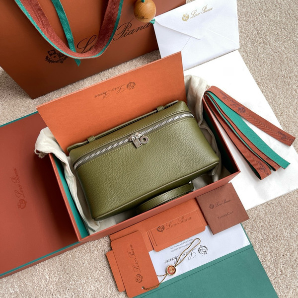 Loro Piana Extra Pocket L19  Grained Calfskin Olive