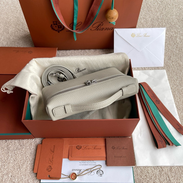 Loro Piana Extra Pocket L19  Grained Calfskin Grey