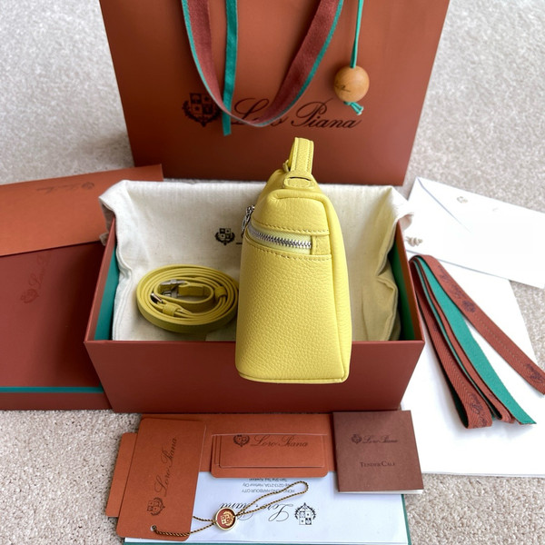 Loro Piana Extra Pocket L19  Grained Calfskin Yellow