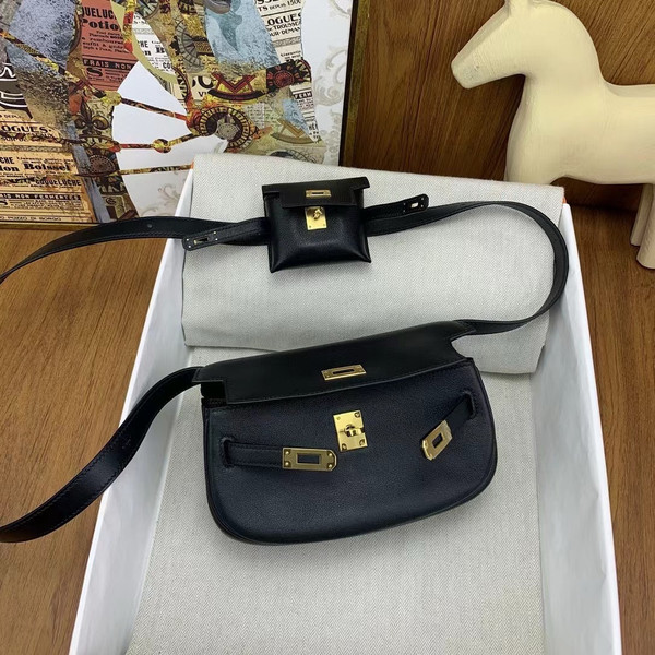 Hermès Kelly Moove Black Swift Gold Hardware