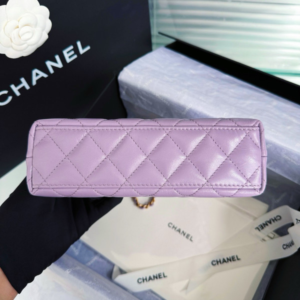 Chanel Kelly Mini Shopping Bag Purple