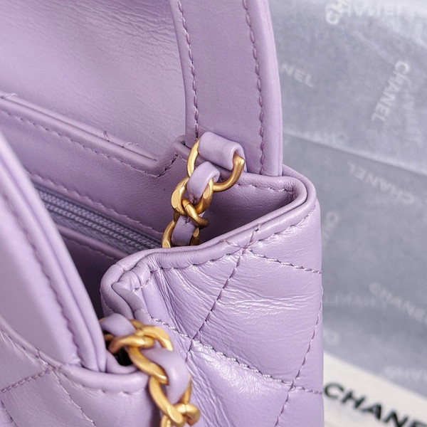 Chanel Kelly Mini Shopping Bag Purple