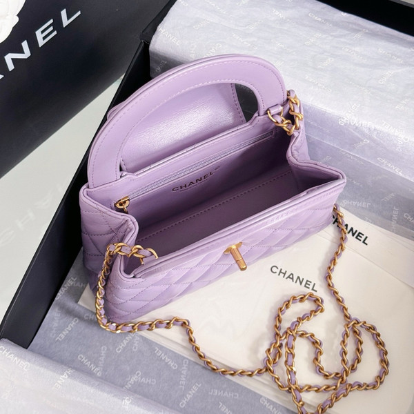 Chanel Kelly Mini Shopping Bag Purple
