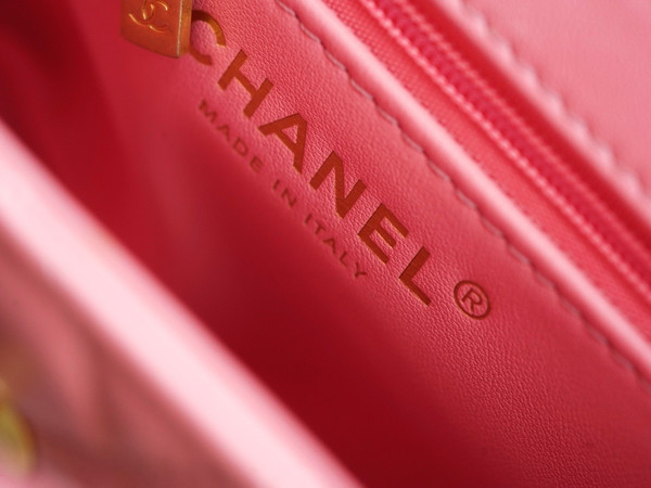 Chanel Kelly Mini Shopping Bag Coral