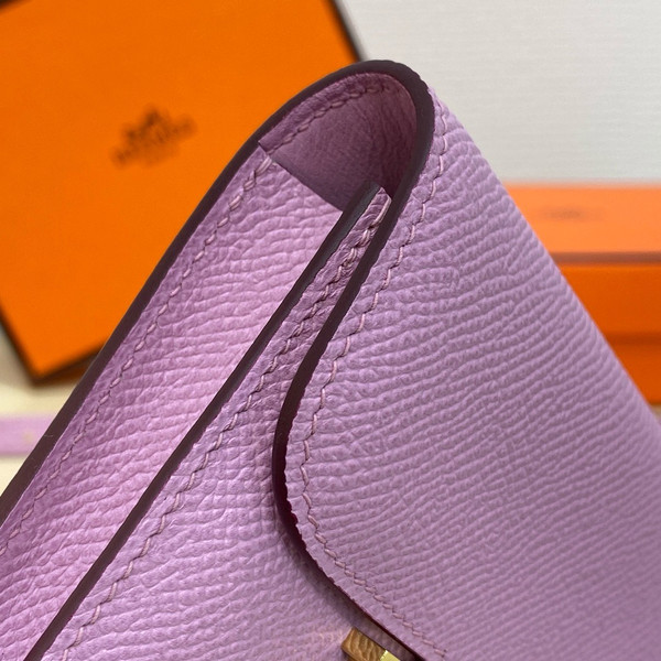 Hermès Constance Slim wallet Mauve Sylvestre Epsom leather with gold hardware