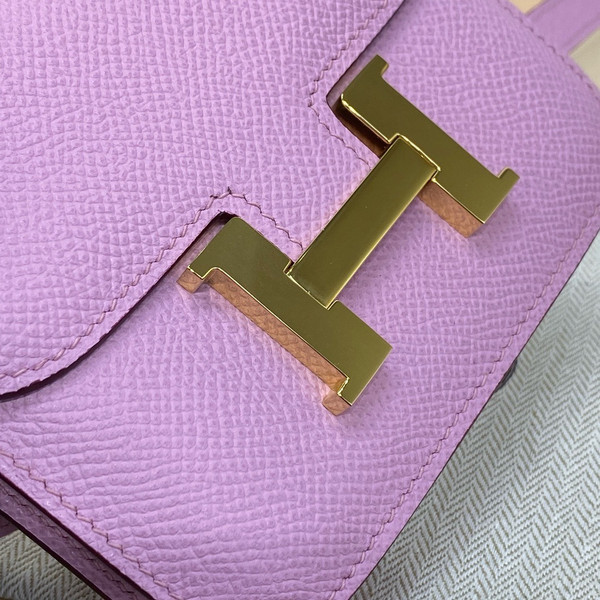 Hermès Constance Slim wallet Mauve Sylvestre Epsom leather with gold hardware