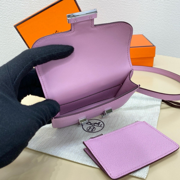 Hermès Constance Slim wallet Mauve Sylvestre Epsom leather with gold hardware