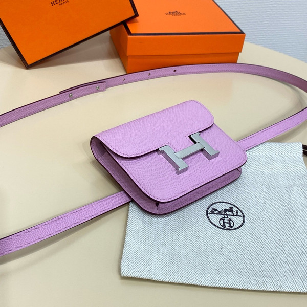 Hermès Constance Slim wallet Mauve Sylvestre Epsom leather with gold hardware