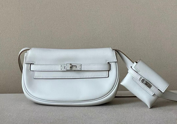 Hermès Kelly Moove White Swift Palladium Hardware