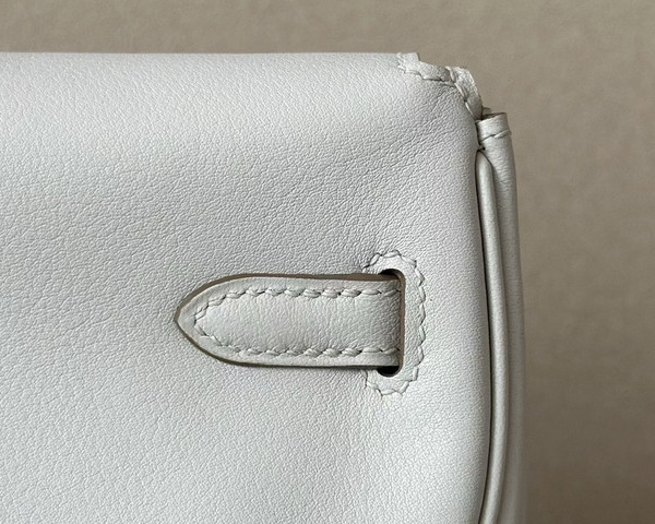 Hermès Kelly Moove White Swift Palladium Hardware