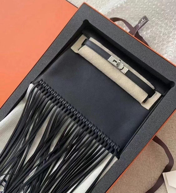 Hermès Kelly Danse Anate Black Swift Palladium Hardware