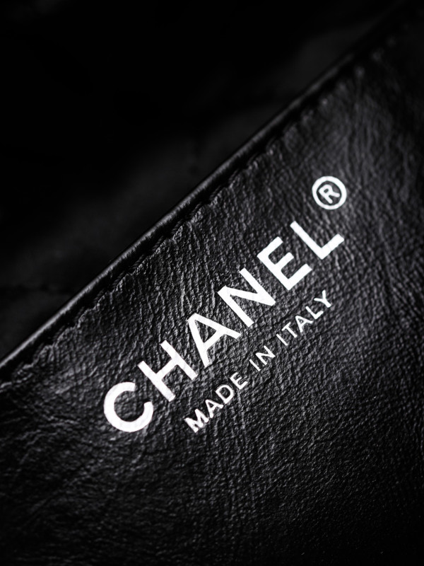 CHANEL 22 MINI HANDBAG ALL BLACK LOGO BLACK SS2024