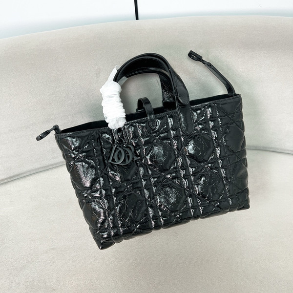 Christian Dior Medium Dior Toujours Bag  Black Macrocannage Calfskin