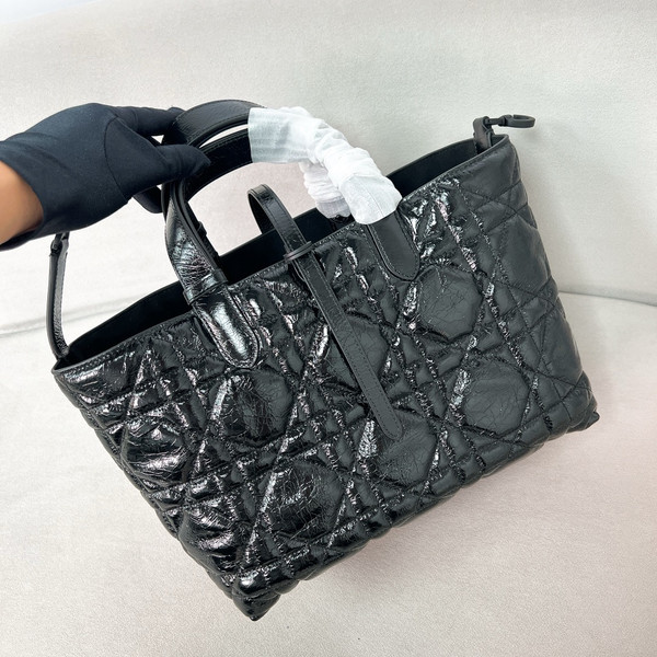 Christian Dior Medium Dior Toujours Bag  Black Macrocannage Calfskin