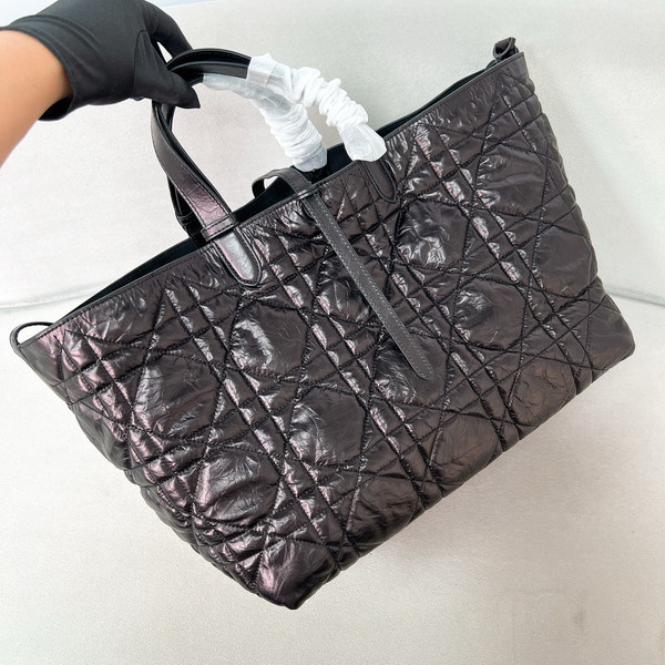 Christian Dior Large Dior Toujours Bag  Black Macrocannage Calfskin