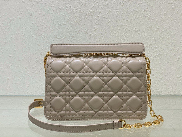 Christian Dior Mini Dior Jolie Top Handle Bag  Powder Beige Cannage Calfskin
