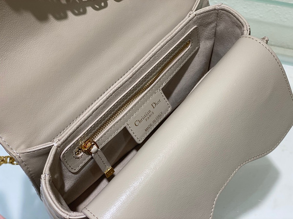 Christian Dior Small Dior Jolie Top Handle Bag  Beige  Cannage Calfskin