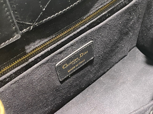 Christian Dior Small Dior Book Tote  Black Macrocannage Calfskin (26.5 x 21 x 14 cm)