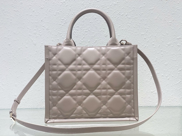 Chrisian Dior Small Dior Book Tote  Beige Macrocannage Calfskin (26.5 x 21 x 14 cm)