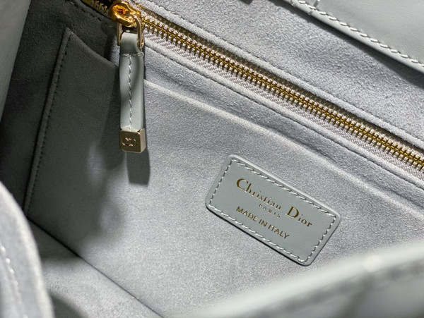 Chrisian Dior Small Dior Book Tote Grey Macrocannage Calfskin (26.5 x 21 x 14 cm)