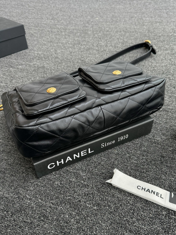 Chanel Supple Twins Hobo Bag Black Large  2024