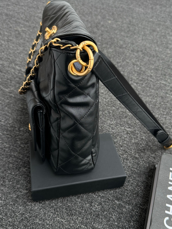 Chanel Supple Twins Hobo Bag Black Large  2024