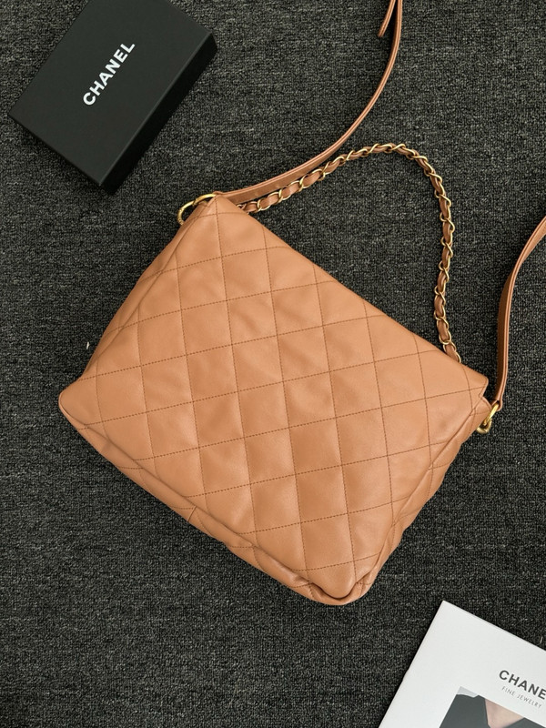 Chanel Supple Twins Hobo Bag Brown Large  2024