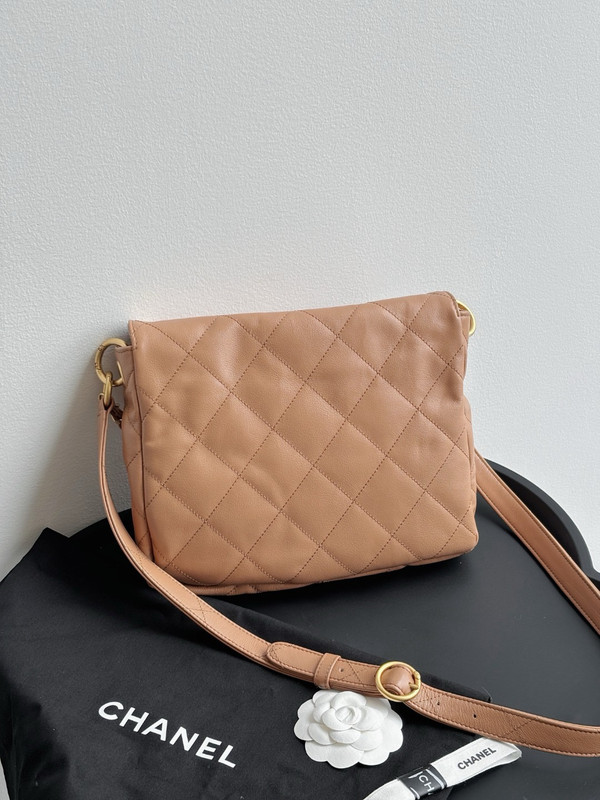 Chanel Supple Twins Hobo Bag Brown Small  2024