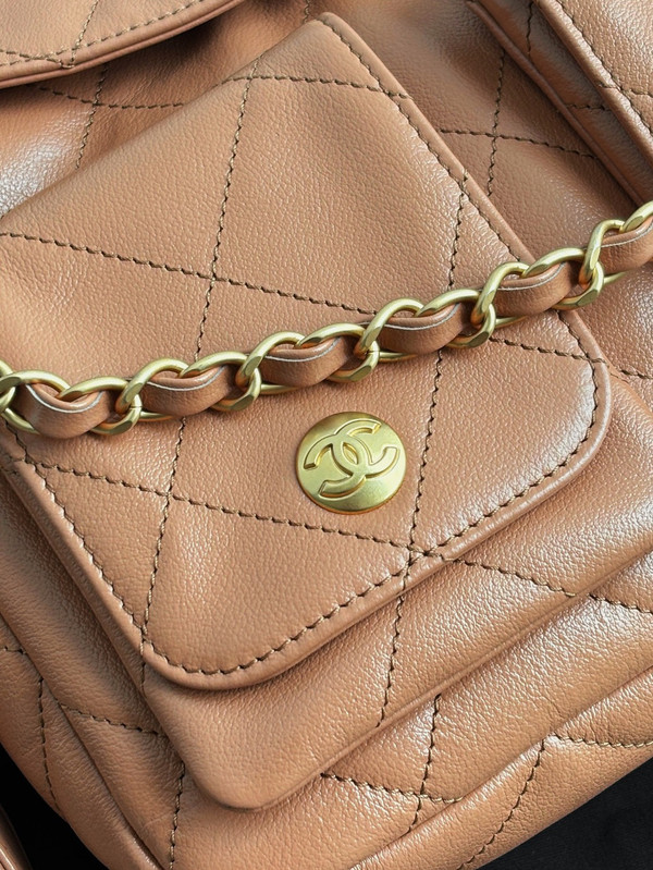 Chanel Supple Twins Hobo Bag Brown Small  2024