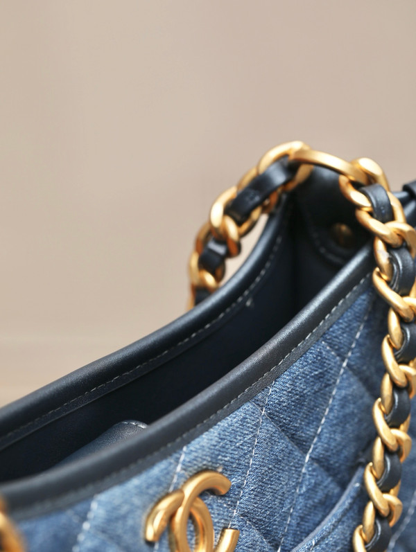 Chanel Washed Denim Hobo Bag 2024