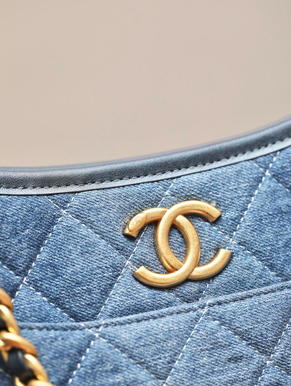 Chanel Washed Denim Hobo Bag 2024