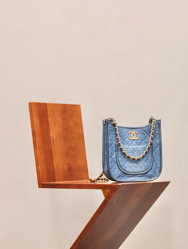 Chanel Washed Denim Hobo Bag 2024