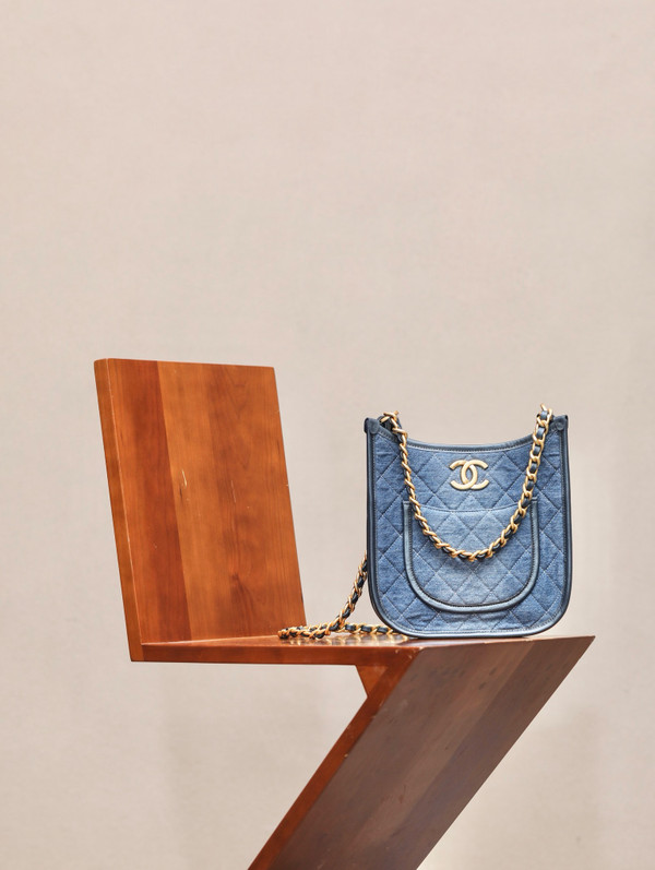 Chanel Washed Denim Hobo Bag 2024