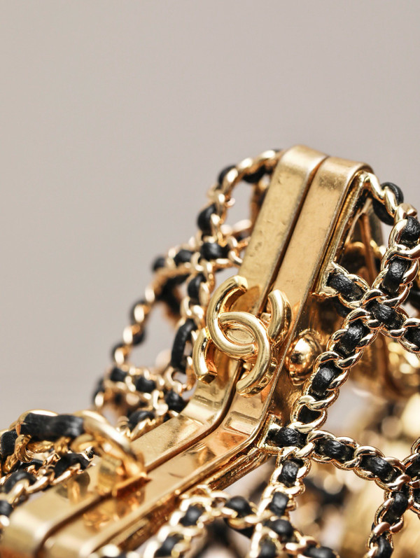 Chanel Runway Metal Gold Cage Star Minaudiere Mini Shoulder Clutch Bag