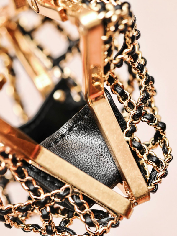 Chanel Runway Metal Gold Cage Star Minaudiere Mini Shoulder Clutch Bag