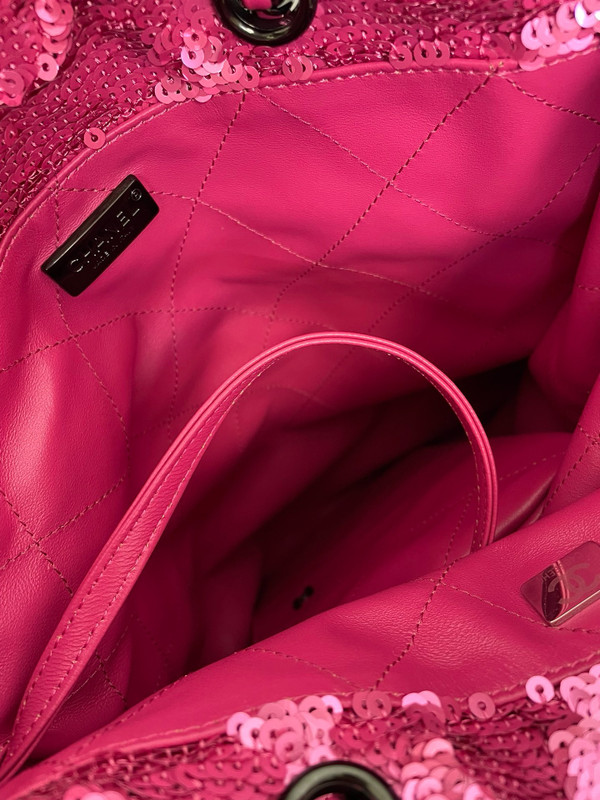 Chanel Sequins Shopping Bag Dark Pink SS2024