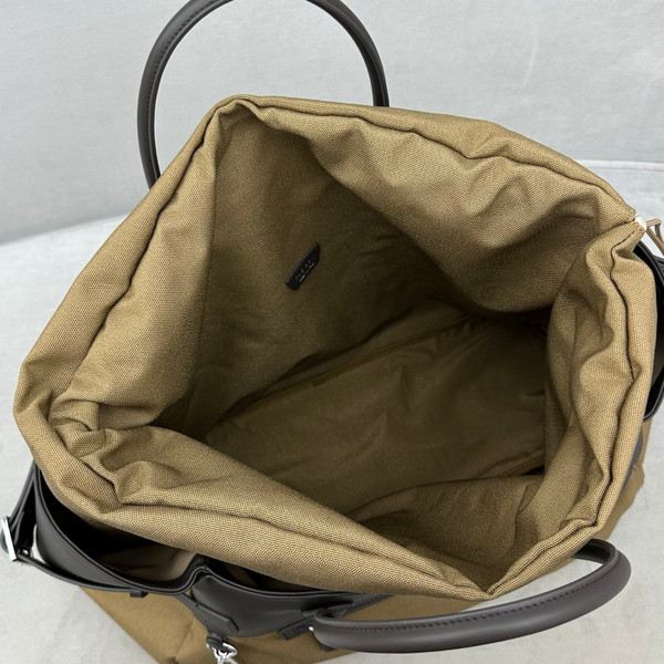 THE ROW Leather-Trim Margaux 17 Inside-Out Top-Handle Bag